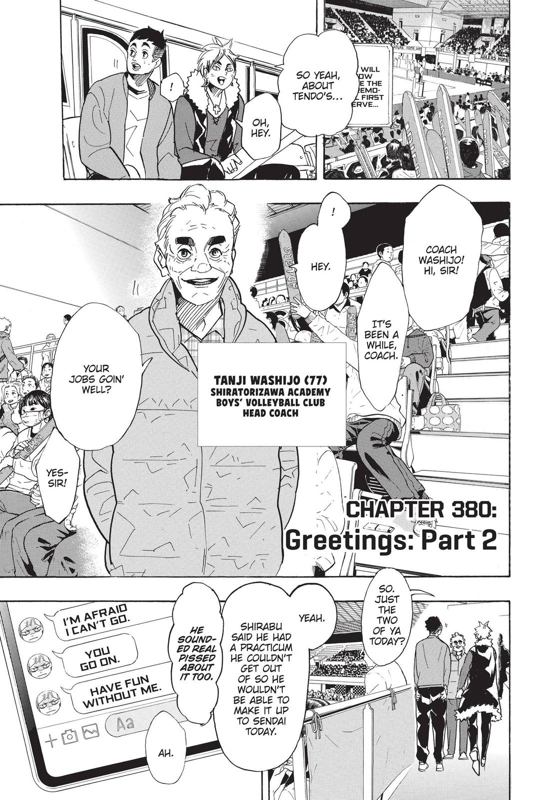 Haikyuu!!, Chapter 380 - Greeting Part 2 - Haikyuu!! Manga Online